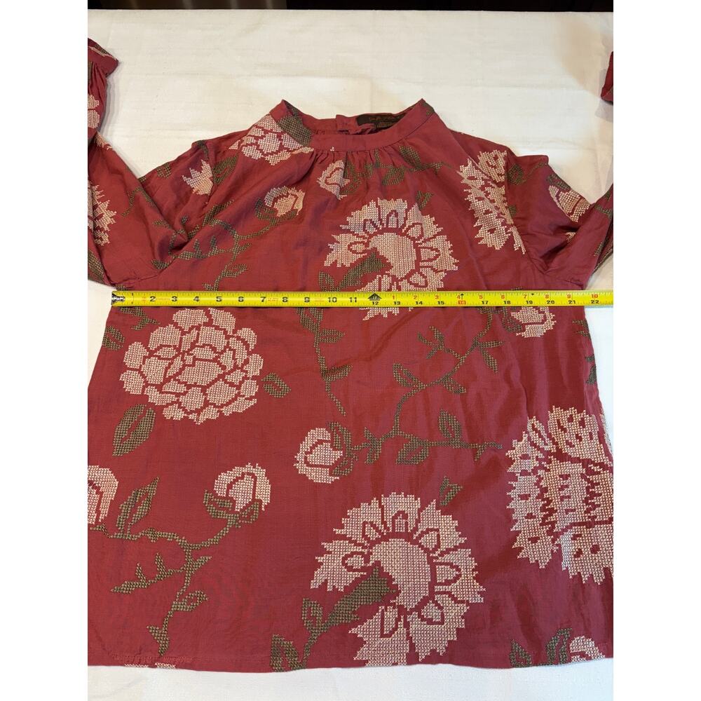 Payal Pratap by Anthropologie Rhododendron Blouse Peasant Top Size 14 NWT - Picture 9 of 14